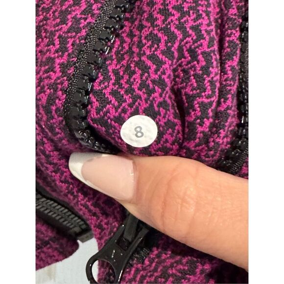 Lululemon Define Teeny Tooth Deep Fuchsia Black Lightweight Knitted Jacket Women - Picture 5 of 16